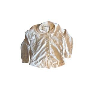 American Eagle Jacket Womens XSmall Button Up Jacket Pockets Cream
